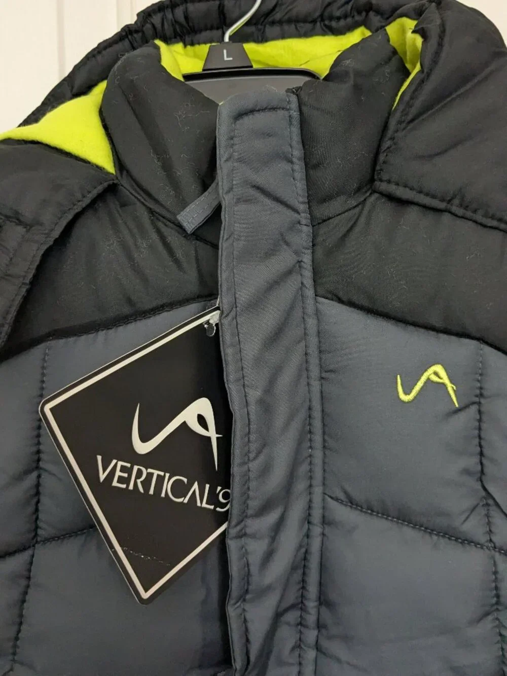 Vertical'9 Toddler Boys Gray & Green Puffer Jacket Hooded Coat 4T NWT